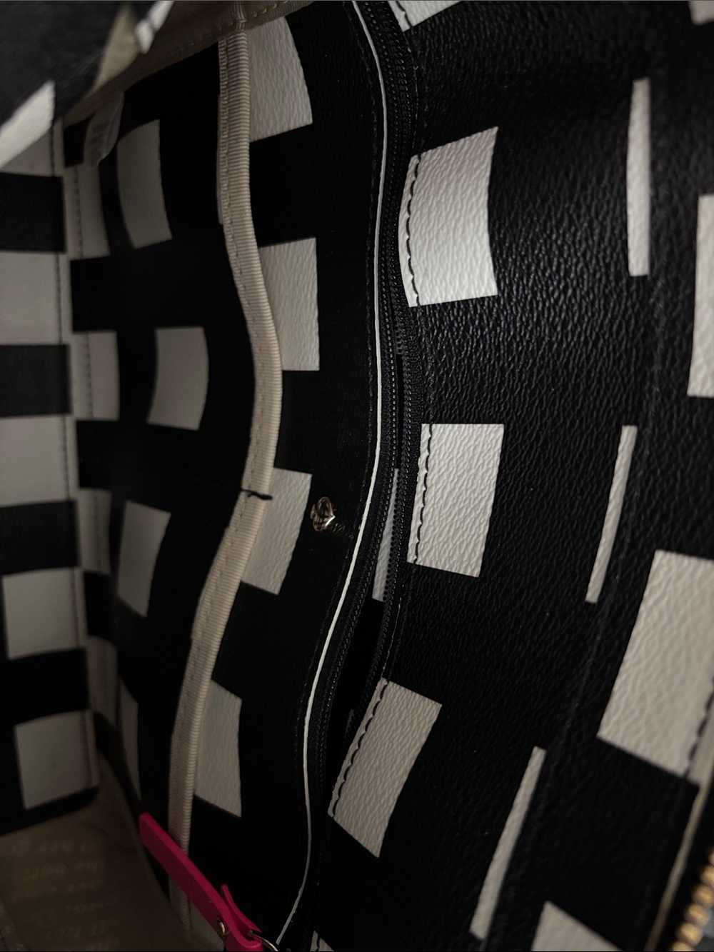 kate spade Black & White Checkerboard Dome Satchel - Picture 9 of 12
